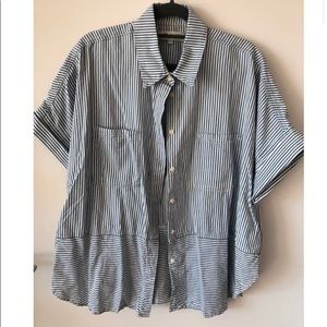 Madewell Stiped Button Up Top